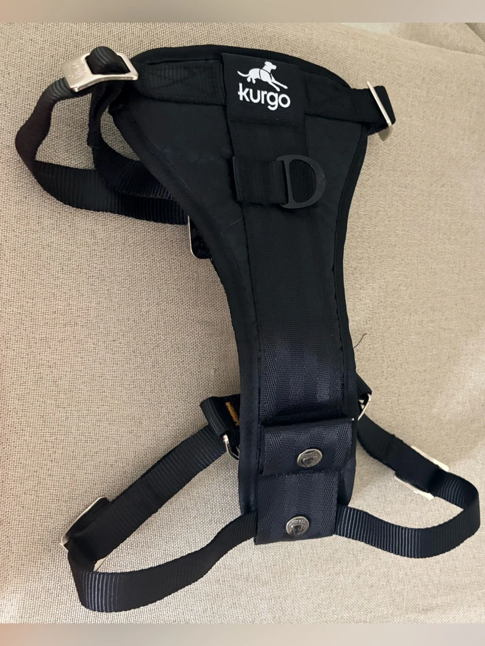 Kurgo Black No-Pull Chest Harness with Quilted Padding